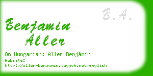 benjamin aller business card